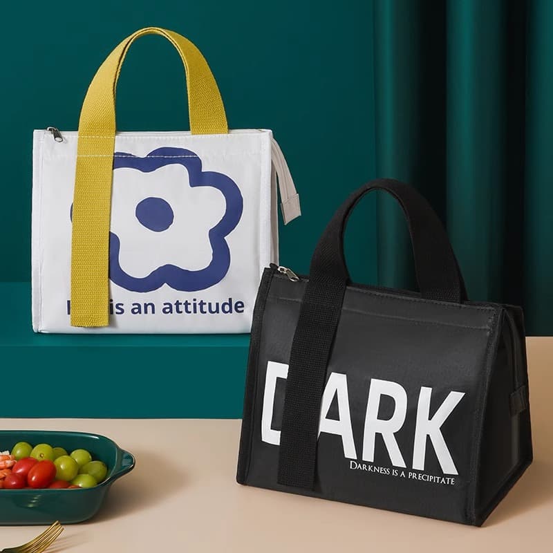Lunch box bag, waterproof and oil-proof lunch box bag for office workers, handbag, insulated aluminum foil lunch box bag, primary school student bag with lunch