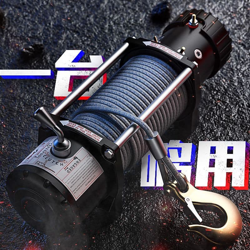 Electric Winch 12V Off-Road Vehicle Towing Remote Control Winch Electric Hoist Small Hoist 24V Vehicle Crane Factory