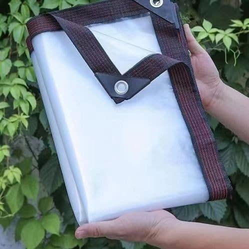 Extra Thick Transparent Rainproof Sheet with Reinforced Four-Corner Canopy Enclosure, Windproof Coldproof for Flower and Succulent Greenhouse Plant Warmth