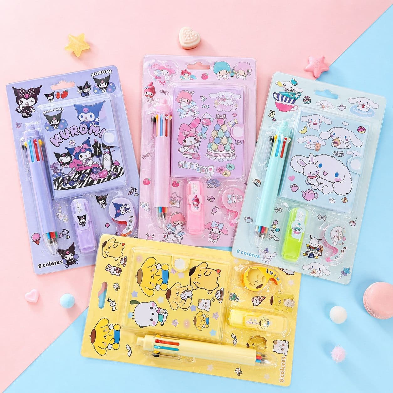 Witch Hunters Stationery Set Sanrio Notebook 8-Color Ballpoint Pen Character Highlighter Tape Sticker Set