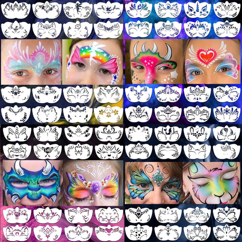 Amazon's popular children's face painting face eye corner hollow template stage makeup diy leakage printing mold