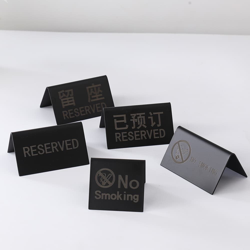 Thickened Stainless Steel Matte Black Table Number Sign Restaurant Number Plate Table Number Card Calling Number Plate