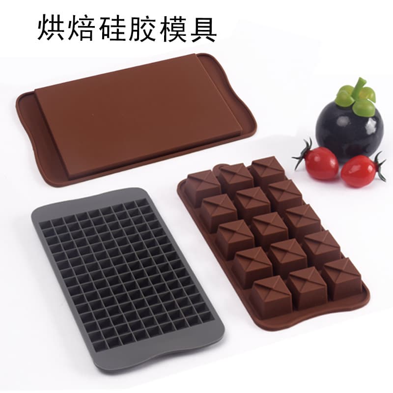 Silicone chocolate candy baking mold, square grid ice tray, crystal glue wax block mold, heat-resistant