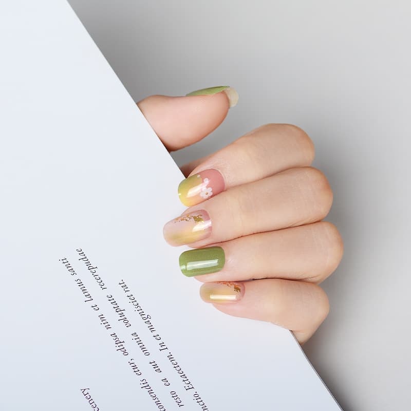 Cross-border platform manicure phototherapy patch UV gel nail polish patch half-baked nail patch full patch semi-cured nail patch
