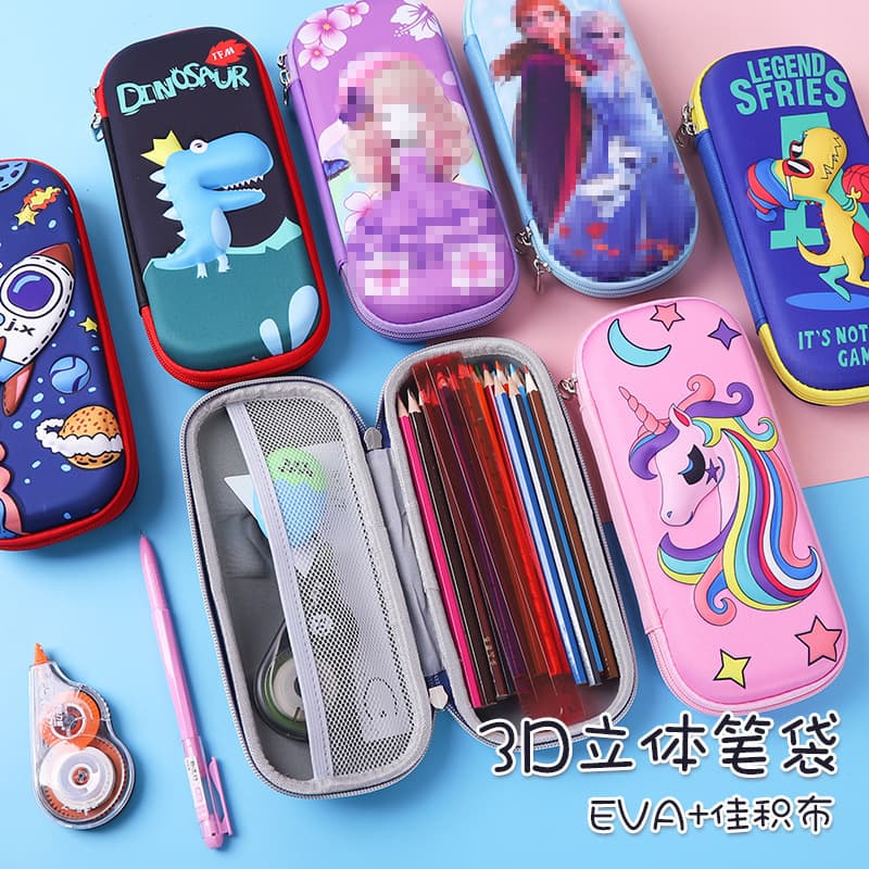 Creative Large Capacity Pencil Case Cartoon Primary School Children Stationery Box Male Female Students Cute Prize Pouch