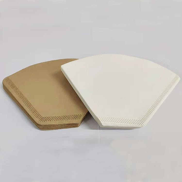 Pour-over Coffee Filter Paper, American Coffee Machine Fan-shaped Filter Screen, Drip Coffee Maker, Natural and White Coffee Filters