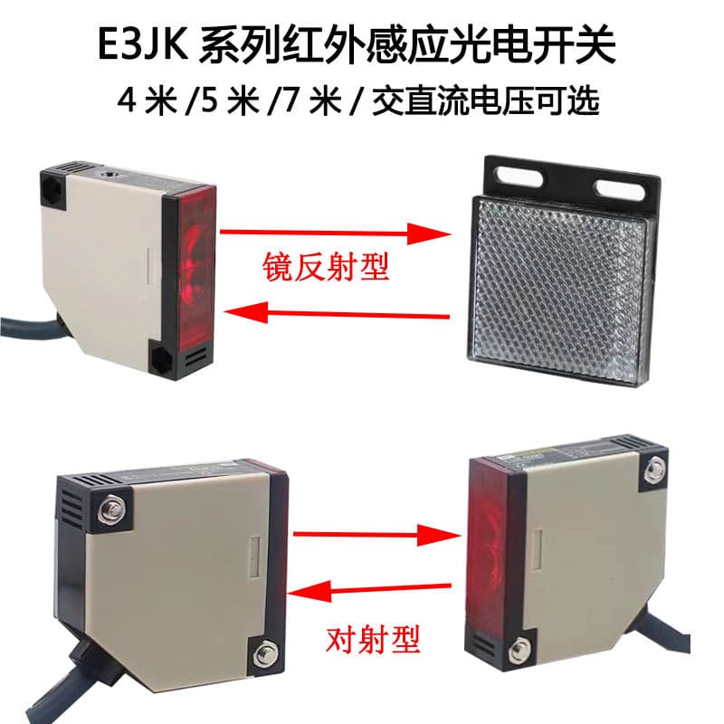 Roller Door Sensor Infrared Mirror Reflective Photoelectric Switch E3JK-R4M1 Elevator Freight Elevator Anti-pinch Sensor