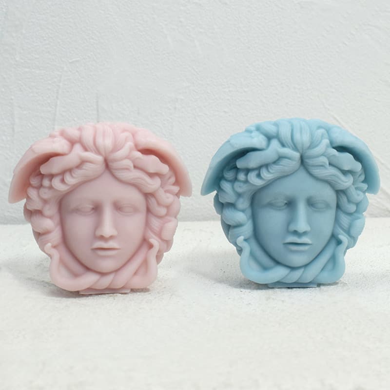 Medusa Portrait Candle Mold DIY Female Head Scented Plaster Figurine Resin Epoxy Silicone Mold