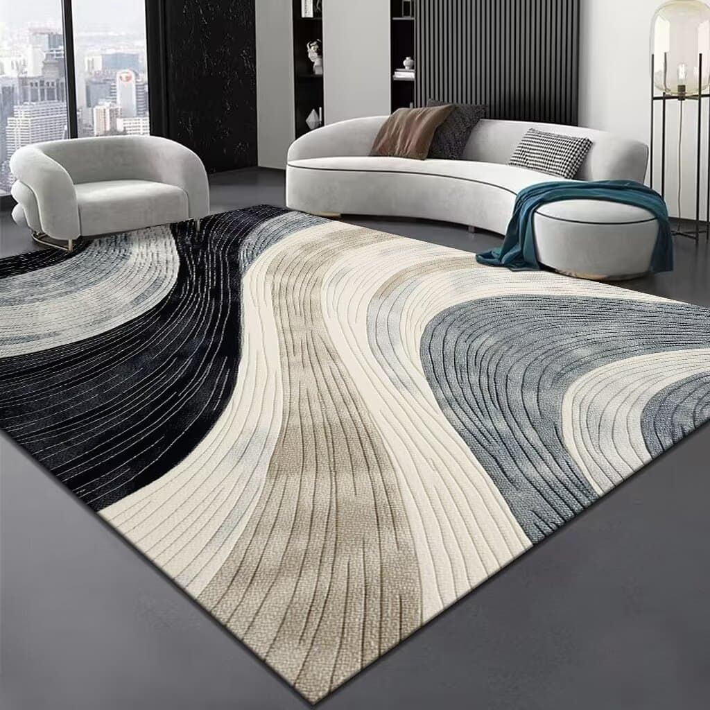 Light Luxury High-End Crystal Velvet Rug Large Area Full Coverage Carpet for Living Room Study Stain-Resistant Sofa Coffee Table Rug