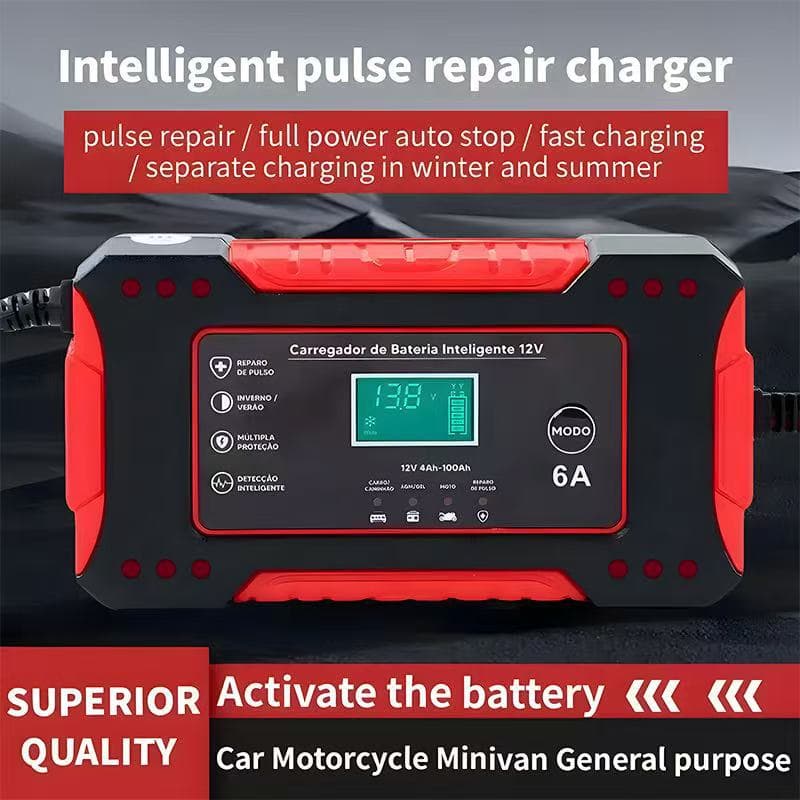 12V6A Lithium Iron Charger 12 Volt Charger Motorcycle Charger 12V6A Car Battery Charger