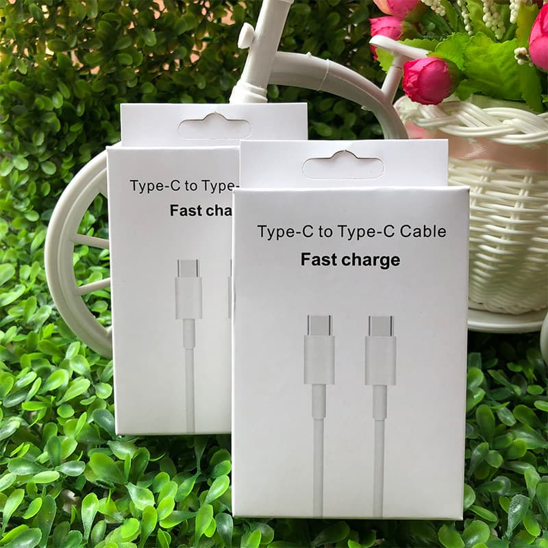 Compatible with Dual Type-C Data Cable Packaging Box, C-to-C Fast Charging Mobile Data Cable Neutral New Paper Box