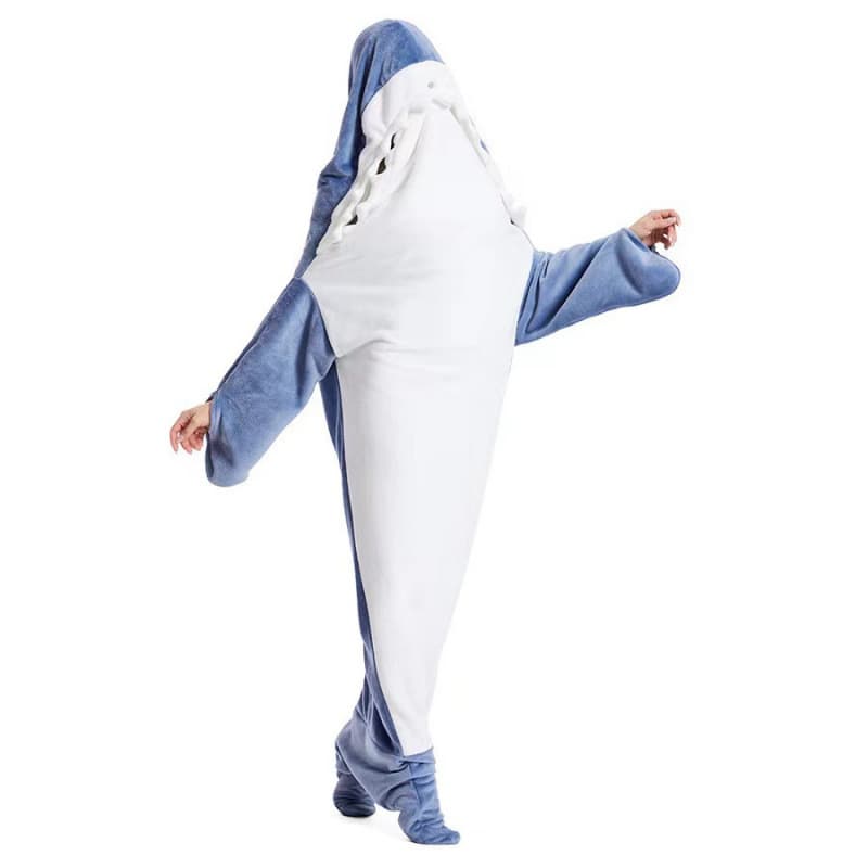 Shark Blanket Adult Ultra Soft Flannel Hoodie Sleeping Bag Wearable Loose Onesie Pajamas for Home