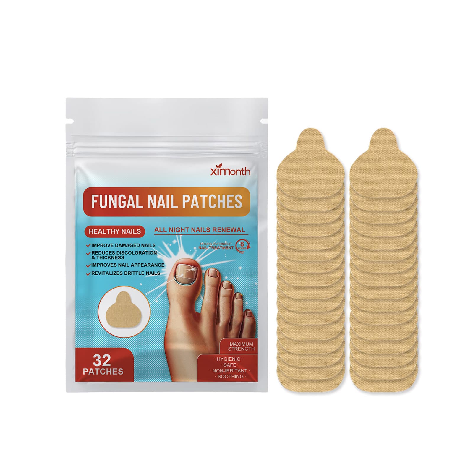 XIMONTH Toe Nail Care Patch Moisturizing Thickening Type Nail Surface Daily Gentle Care Foot Nail Patch