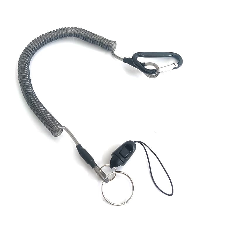 Retractable Steel Wire Key Spring Lanyard Phone Anti-Loss Strap with Steel Core Carabiner, Strong Tension Anti-Slip Tether