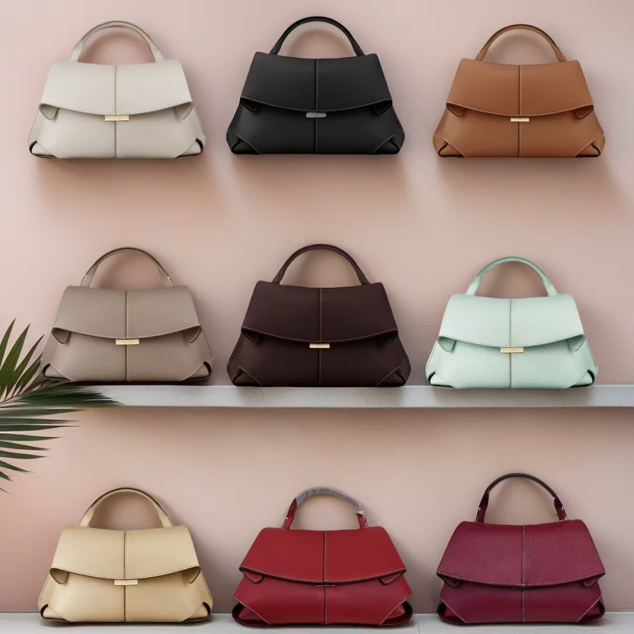 Genuine Leather POLENE Smile Bag Fashionable Pleated Niche Pleated Windwrinkle Design Women's Handbag Versatile Fashion Style