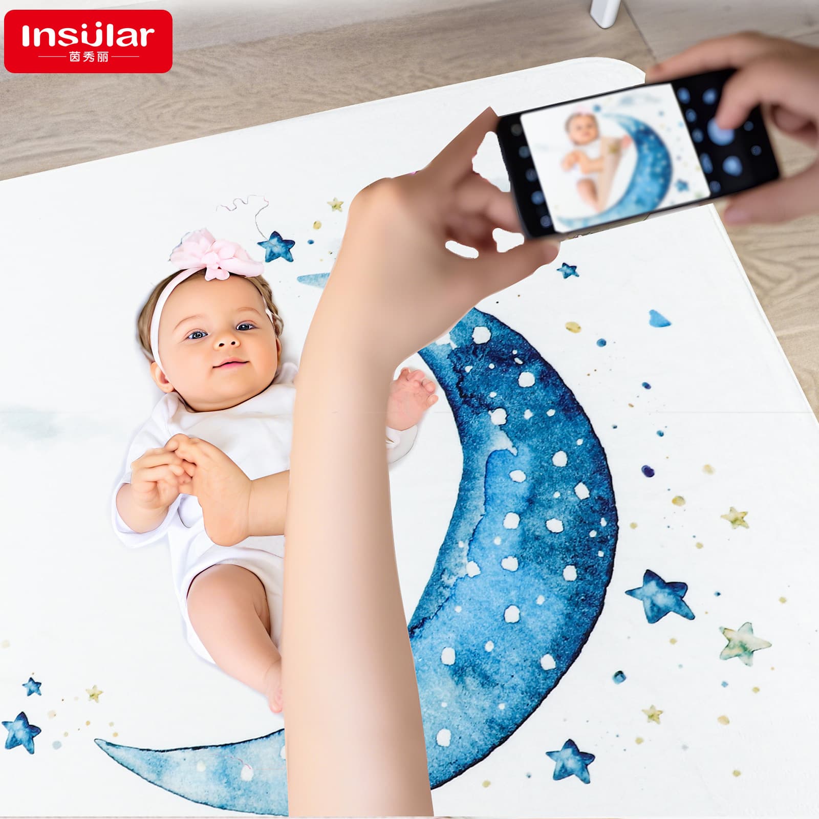 Yinxiuli Baby Milestone Blanket Flannel Photo Background Memory Blanket Baby Cover Blanket Wrap Photo Blanket Cross-border