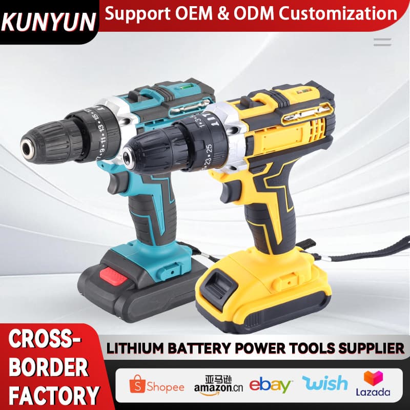 Cross-border Electric Tool Electric Drill Multifunctional Hand Drill for Household Use, Rechargeable Impact Drill