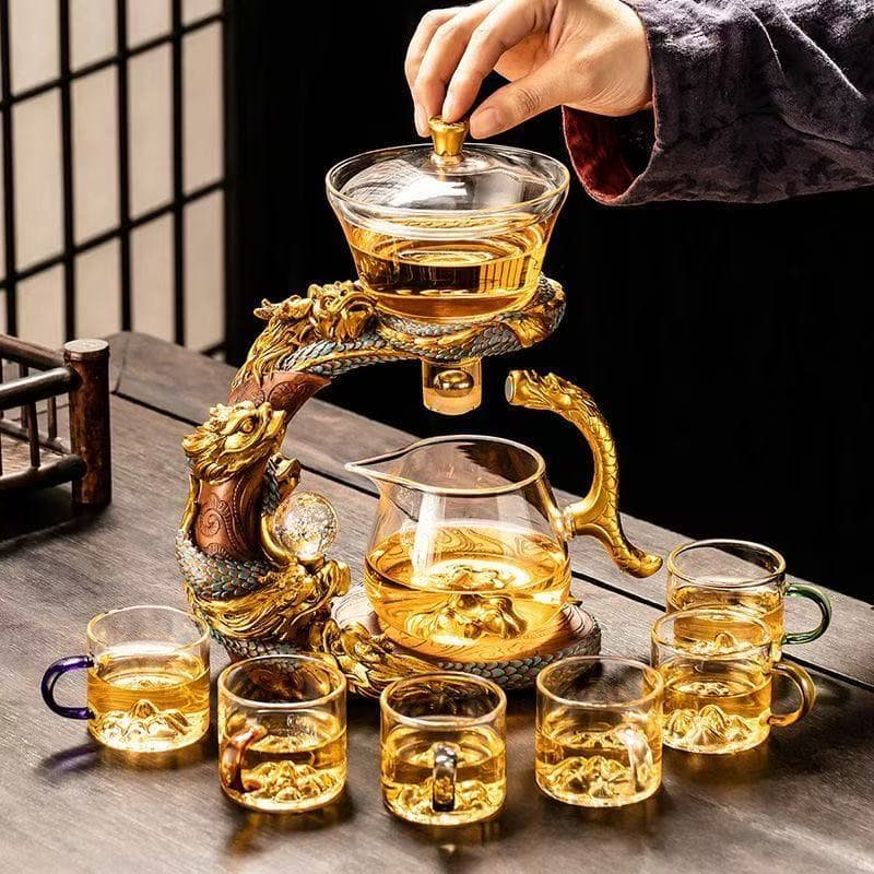 Source Manufacturer Automatic Tea Set Combination for Home and Office, Glass Lazy Kung Fu Tea Maker
