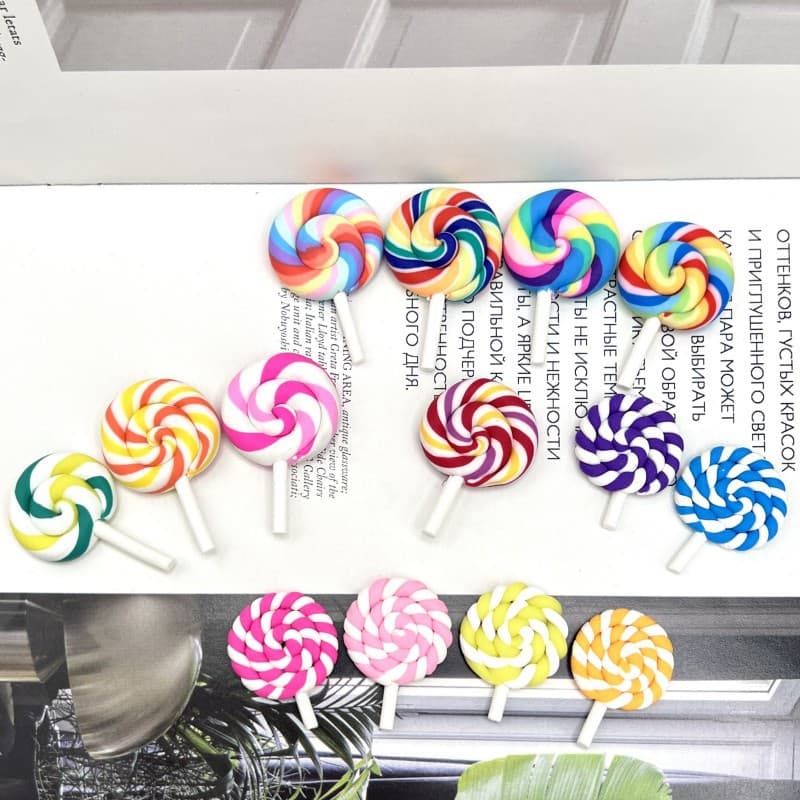 Factory direct sales soft clay simulation lollipop cream glue handmade diy jewelry food and play accessories micro landscape plug-in