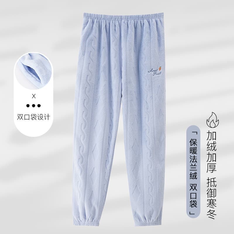 Flannel Pajama Pants for Women, Long Pants for Autumn and Winter, Soft, Loose, Casual, Plus Size, Warm, Home Pants, Sleep Pants