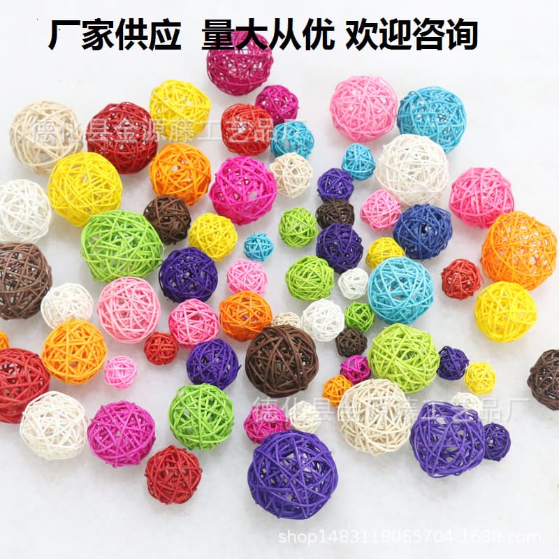 Factory Wholesale 3-60cm Rattan Ball Kindergarten Mall Window Corridor Hanging Ornaments Air Pendants Decorative Woven Rattan
