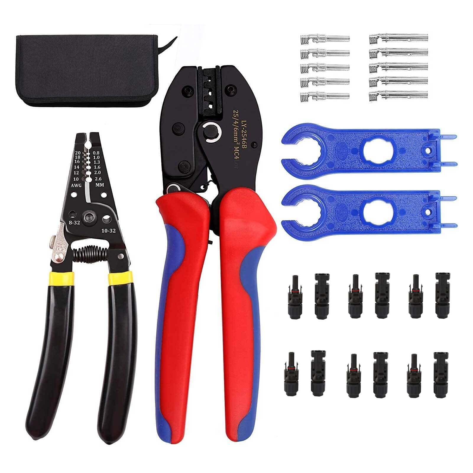 MC4 Solar Tool Kit PV Crimping Pliers Solar Wrench Connector LY-2546B Wire Clamping Pliers