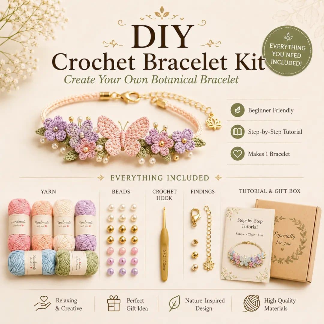 Cross-border Cute New Best-selling Personalized Fashion DIY Crochet Bracelet Kit DIY Flower Bracelet
