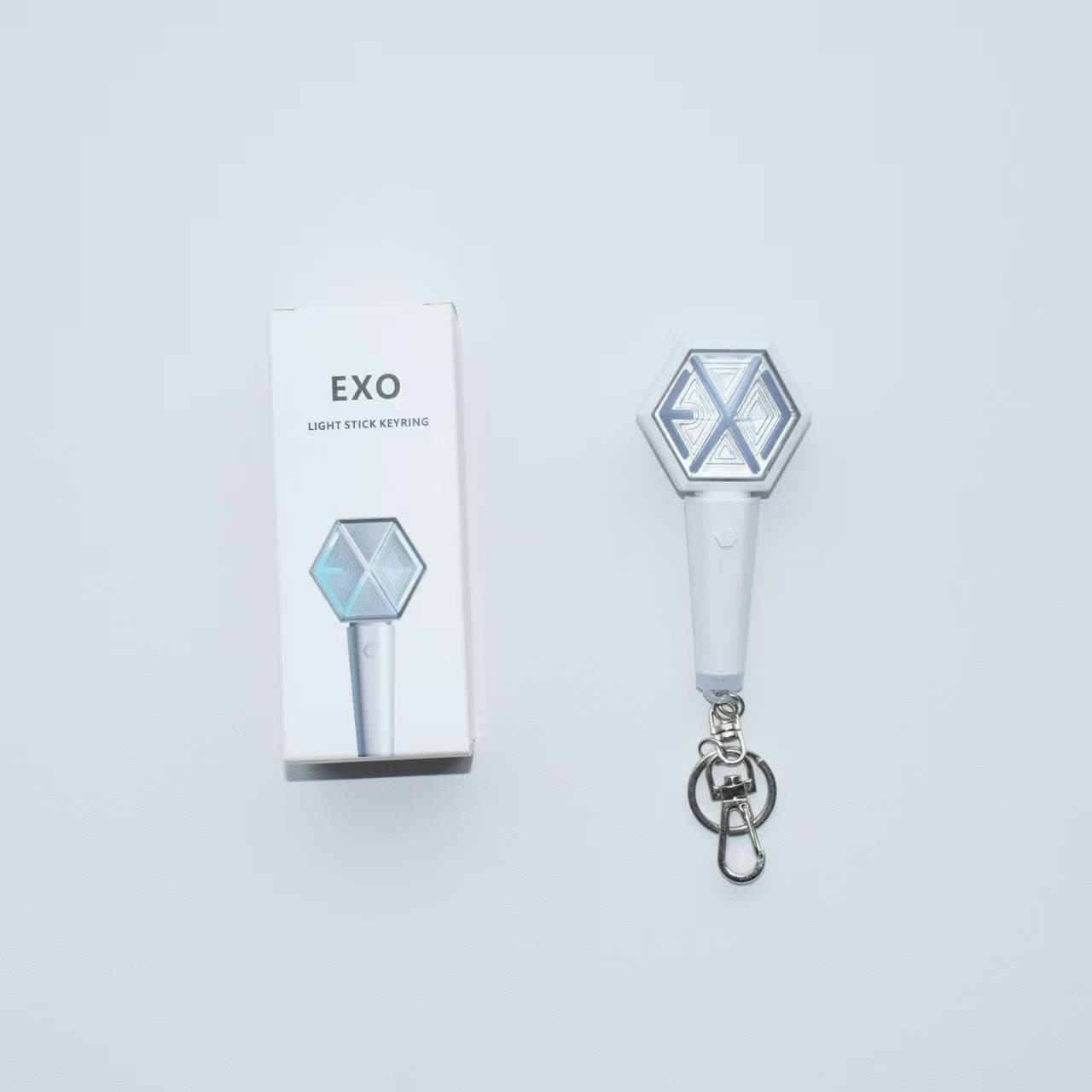 Kpop Korean Group EXO Mini Light Stick Keychain Mini Eri Bomb 3rd Generation Glow Stick Official Merchandise