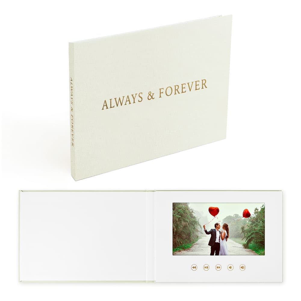 Factory Wholesale 7-Inch Linen Video Brochure Wedding Electronic Album Video Greeting Card Business Gift