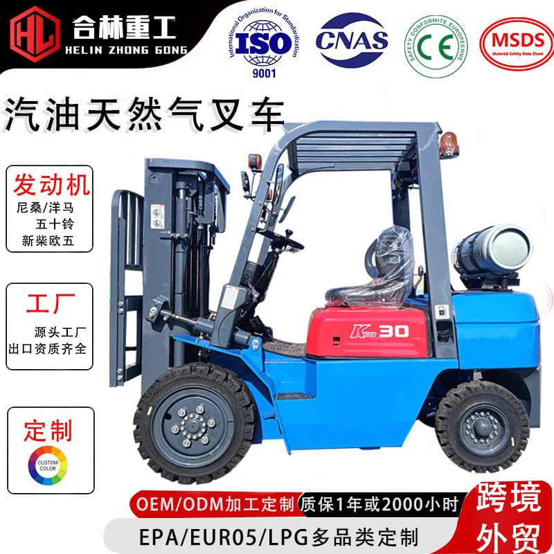 Diesel Forklift Gasoline LPG Dual Fuel 2 Ton 2.5 Ton 3 Ton 5T Natural Gas Propane Gasoline Forklift Custom