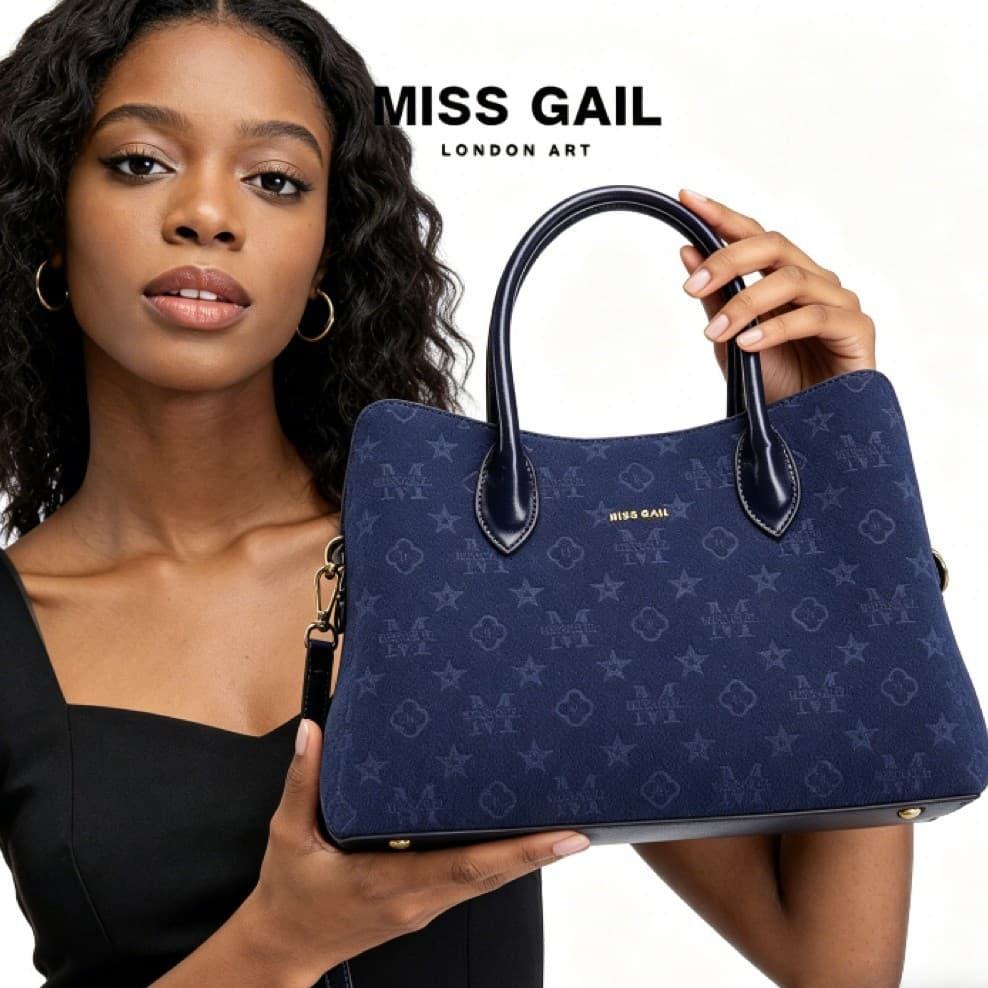 Miss Gail Frosted Embossed Women's Handbag New Trendy Spring/Summer Chic Shoulder Bag Office Commuter Bag