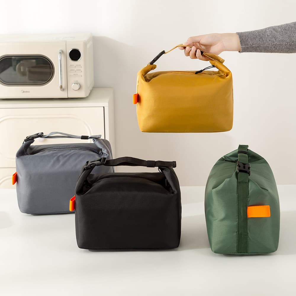 Japanese Style Handheld Insulated Lunch Bag Cooler Bag Tote Picnic Camping Lunch Storage Canvas Bag Lunch Bag