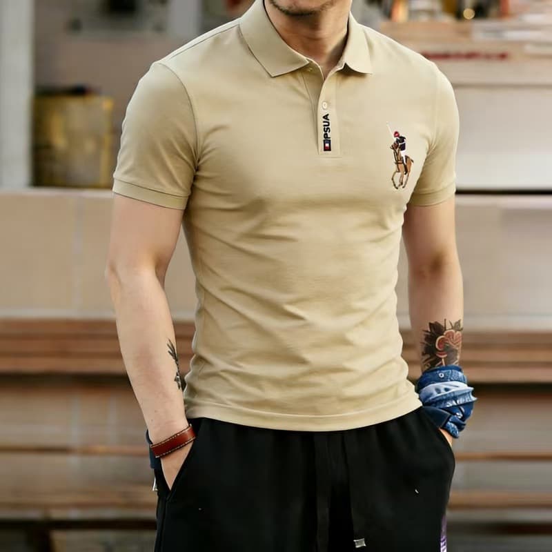 Short Sleeve Men's T-Shirt Polo Undershirt New Summer Men's Fashion Turn-Down Collar Casual Shirt Men's Top Wholesale