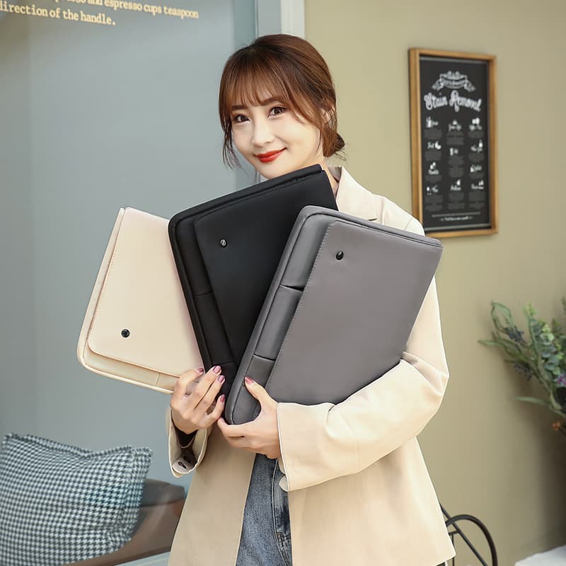 Laptop Sleeve with Multiple Compartments, iPad Organizer, Waterproof Flip Computer Bag Pro, Multifunctional Large Capacity