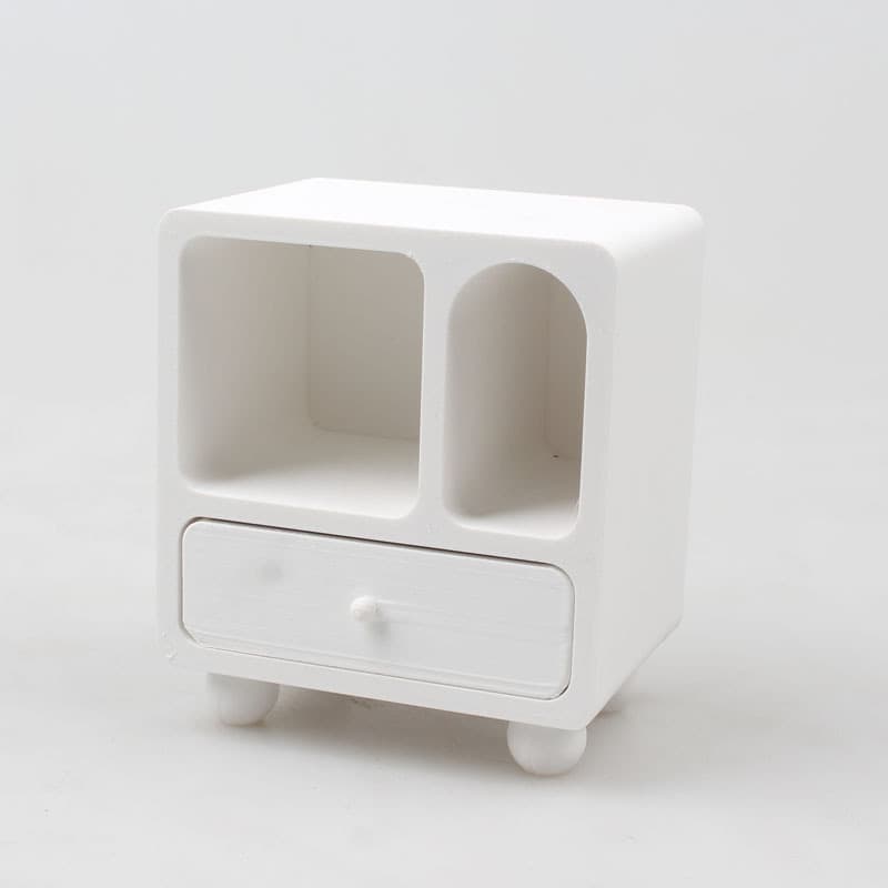 1:6 scale action figure bedside table, white series model, accessories, storage cabinet, miniature gift model ornament.