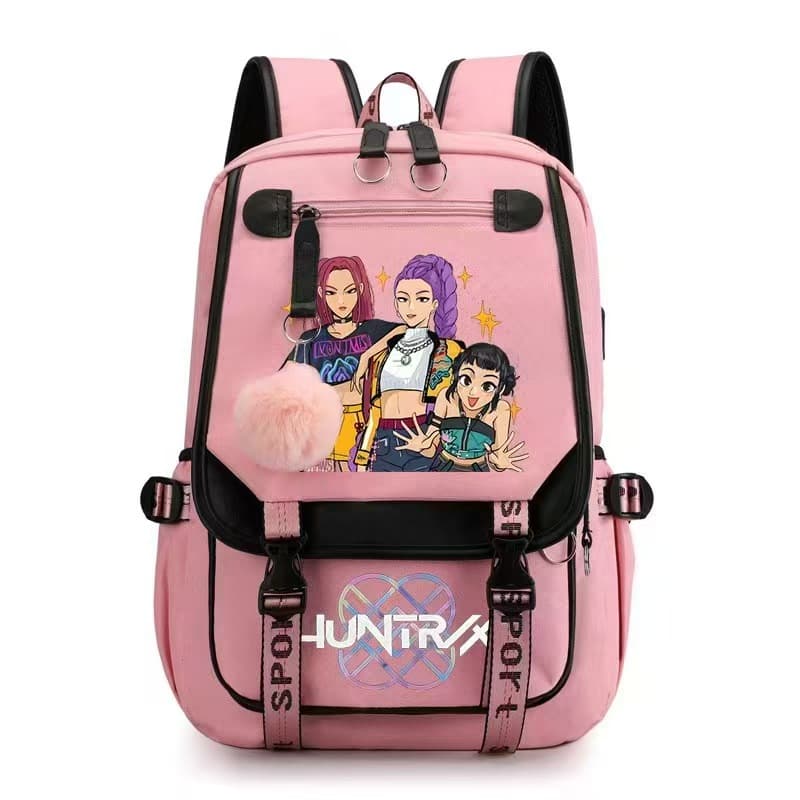 New Kpop Demon Hunter Girls Group Backpack, Casual Korean Style Student School Bag for Men and Women, Trendy Computer Backpack