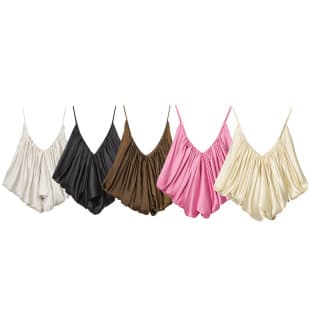 2025 New European and American Ins Style Sexy Elegant Women's Camisole Silk Texture Pleated Top 3776019