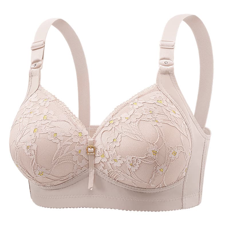 Cross-border New Plus Size Embroidered Lace Jacquard Push-up Side-closure Backless Sexy Beautiful Bra Comfortable Women's Underwear