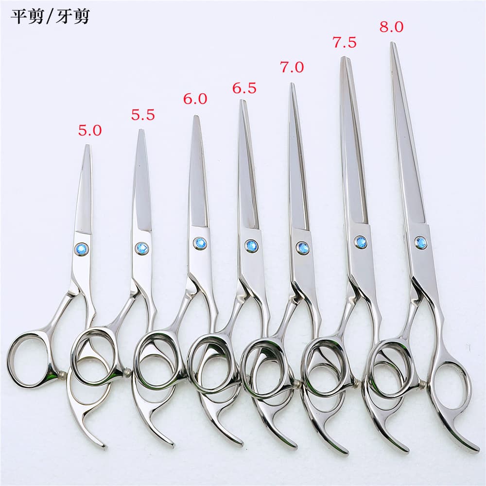 Blue Diamond Hair Scissors 5.5 6.0 7.0 Inch Flat Scissors Tooth Scissors Bangs Thinning Hair Scissors 7.5 8 Inch Pet