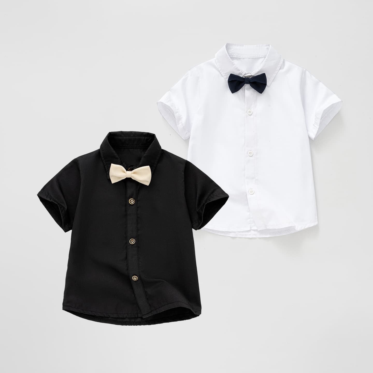 Boys White Short Sleeve TB Shirt Summer Thin Formal Children's Black Flower Boy Top Wedding Customizable JK