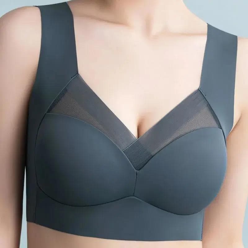 Mesh Seamless Bra for Women Plus Size Backless Style Minimizer No-Steel Wire Vest Bra Anti-Sagging
