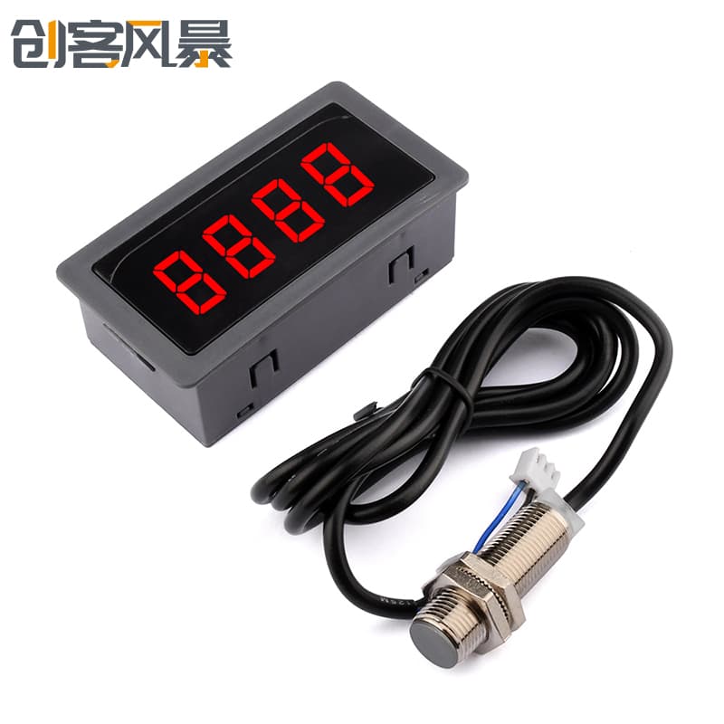 DC 8-24V high-precision digital tachometer with NPN 5V Hall sensor for DC speed measurement