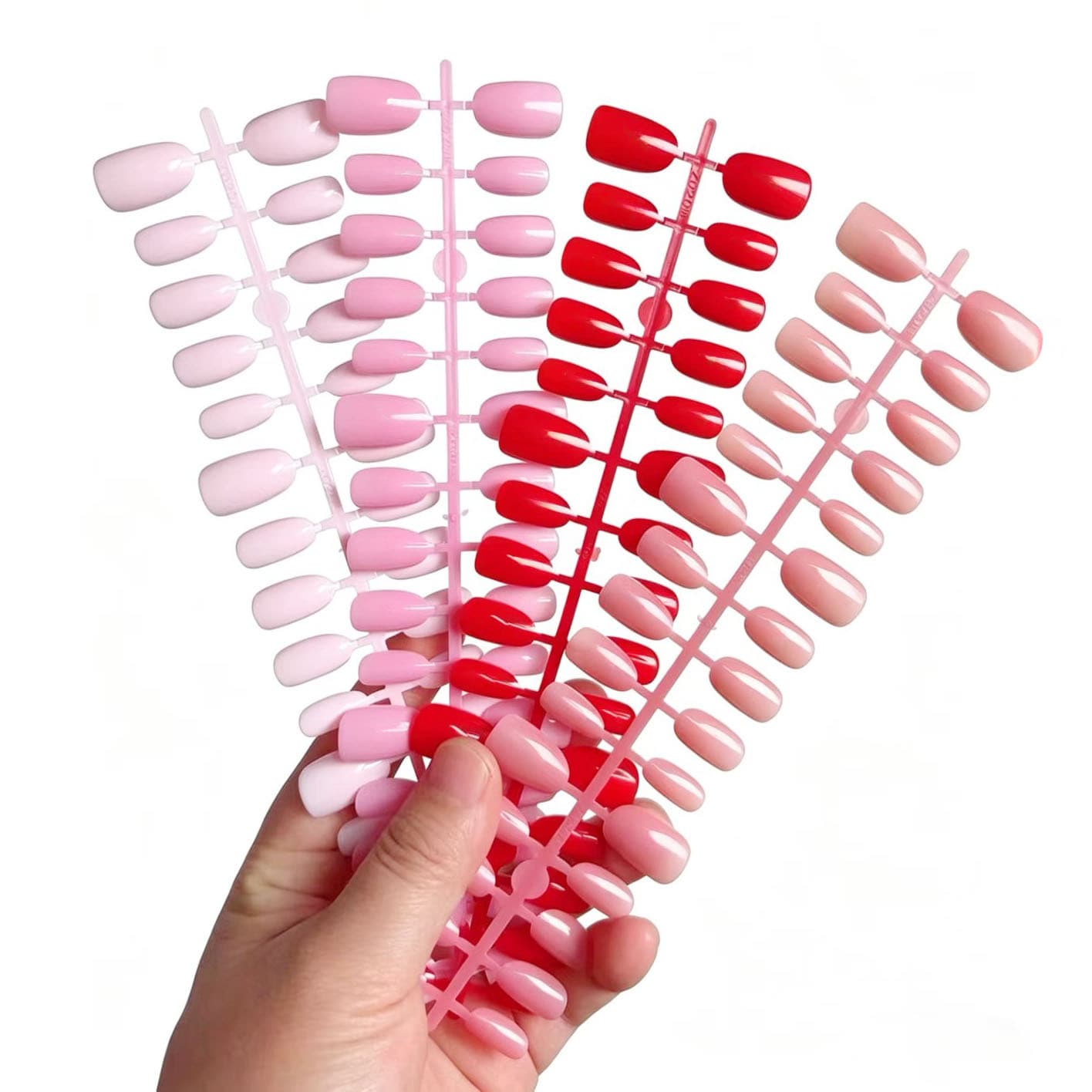Short Oval Bare Strip Size-Sorted Solid Color Hot-Selling Nails Simple Wearable Nails Colorful Nail Tips Fake Nail Stickers Wholesale
