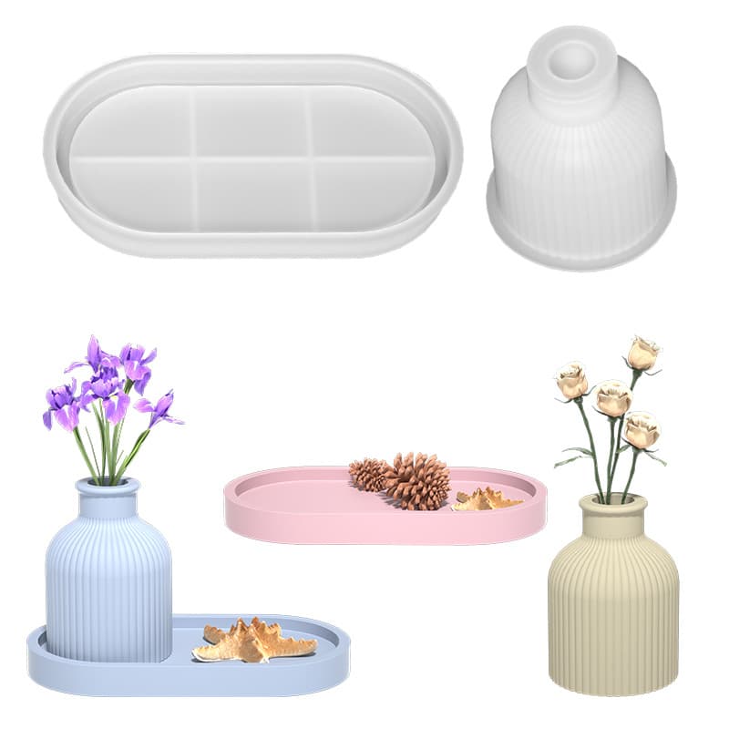 DIY Crystal Drip Glue Flower Pot Silicone Mold Dried Flower Wheat Spike Arranger Vase Drip Glue Mold Cross-border