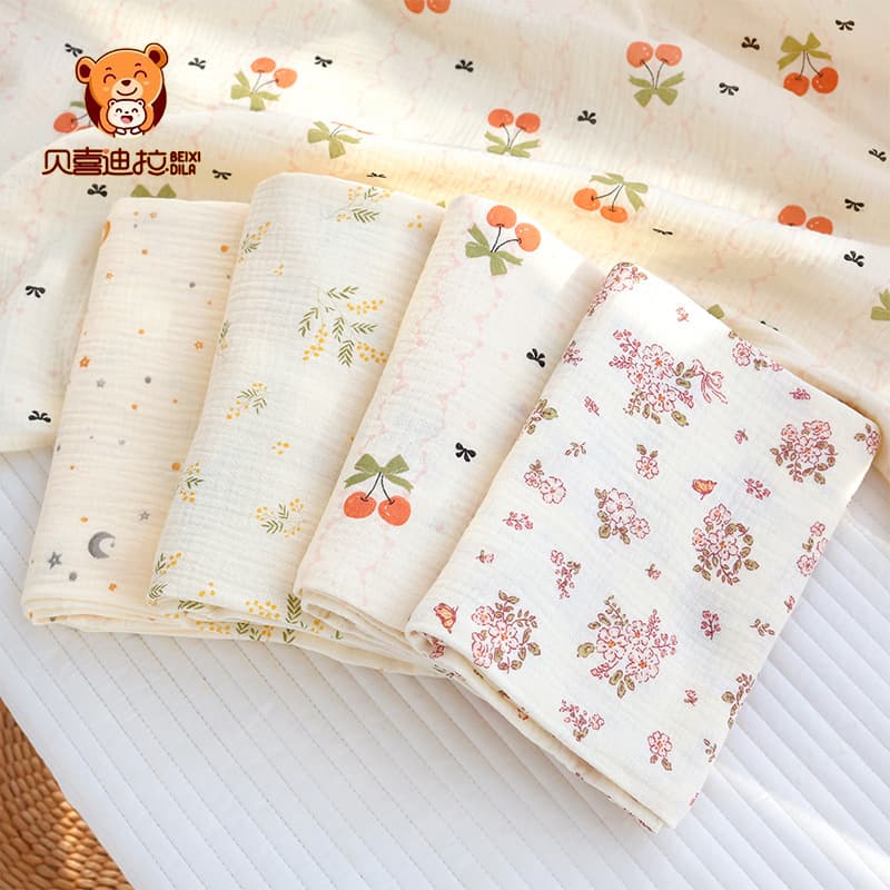 Newborn Swaddle Blanket for Delivery Room, All-Season Double-Layer Crepe Fabric Baby Swaddle Wrap, Soft Breathable Infant Wrap