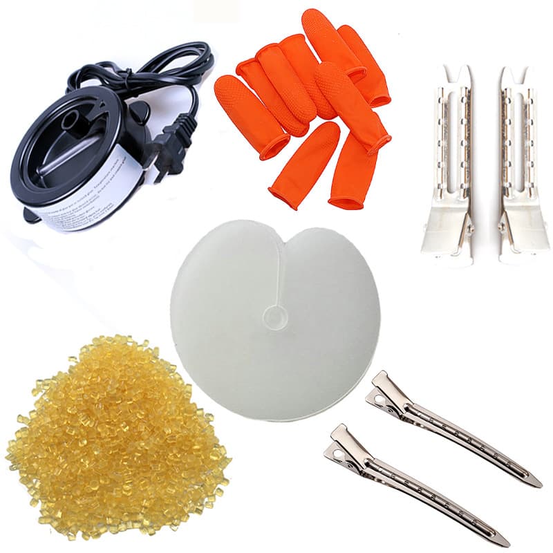 Professional Hair Extension Tool Kit, Hair Extension Bonding Strips, Hair Extension Melting Furnace, Hair Extension Glue Beads, Hot Melt Keratin Hair Extension Glue