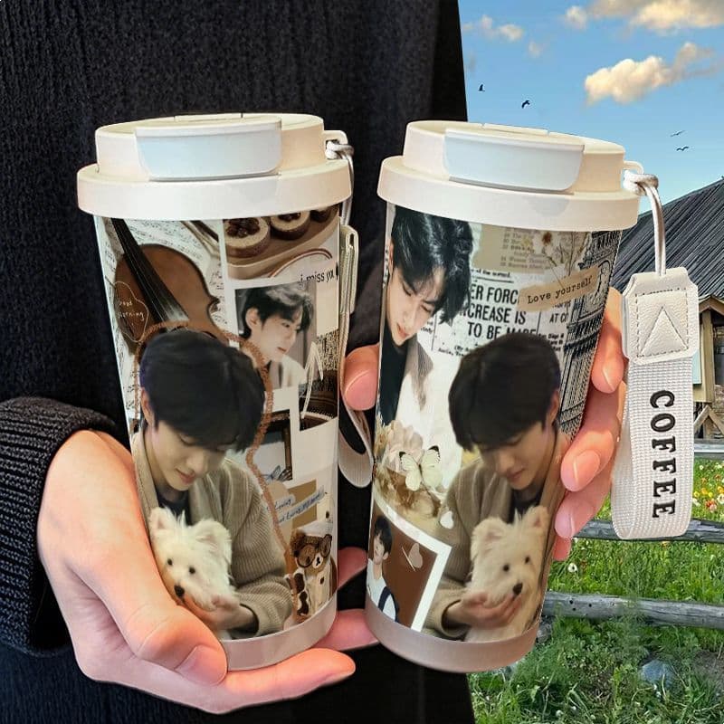 Yan Liu Xuancheng Handsome Guy Merch Insulated Water Bottle Figure Merch High Appearance Value Girls Stainless Steel Student High Appearance Value Straw