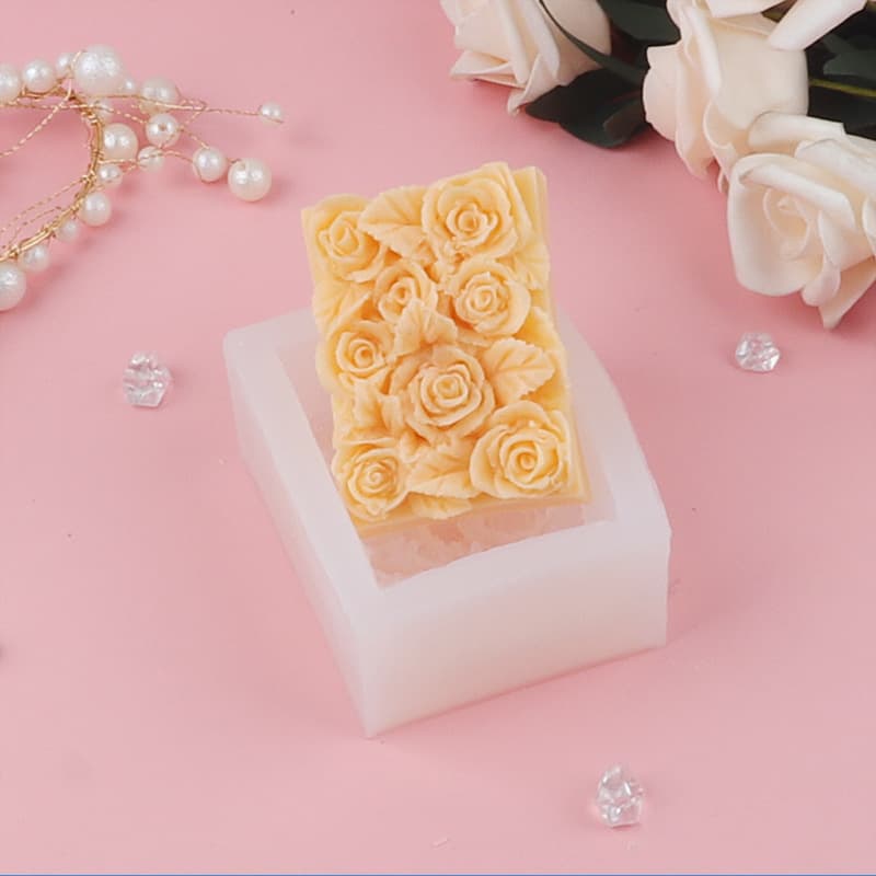 Rose Handmade Soap Mold DIY Essential Oil Soap Aromatherapy Gypsum Baking Tool