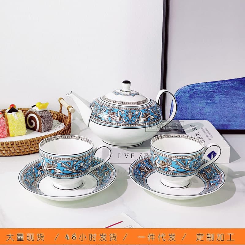 European Style Cross-Border Ceramic Teapot Set Home Afternoon Tea Cup Saucer Tea Set Large Capacity Cold Water Kettle Tea Pot Wholesale