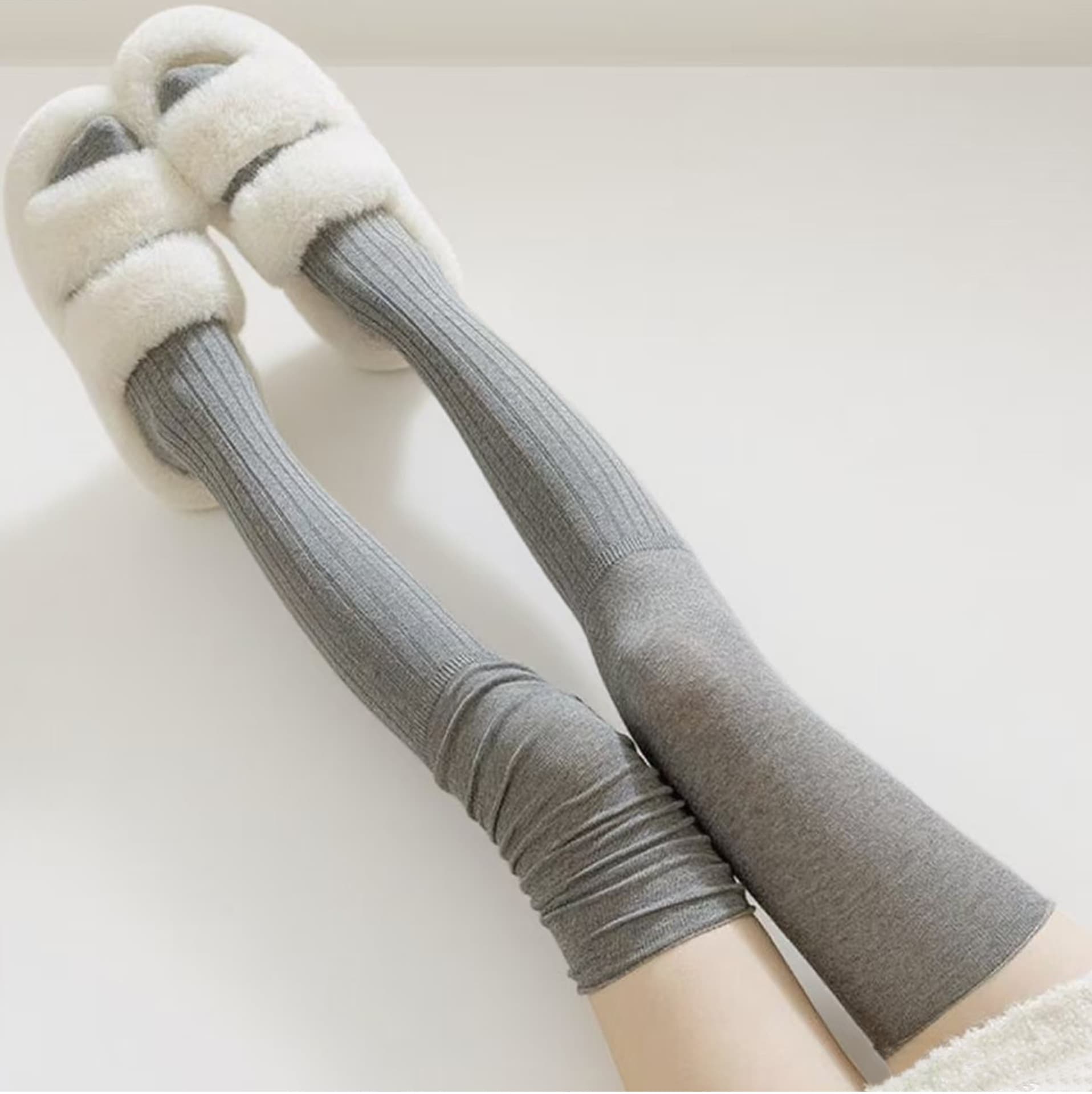 Spring/Summer Over-the-Knee Socks for Women, White JK Style, Thigh-Length Socks with Knee Pads and Boots